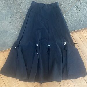 Circle T V-yoke 8 panel black small silver concho size 5/6 vintage XS Small